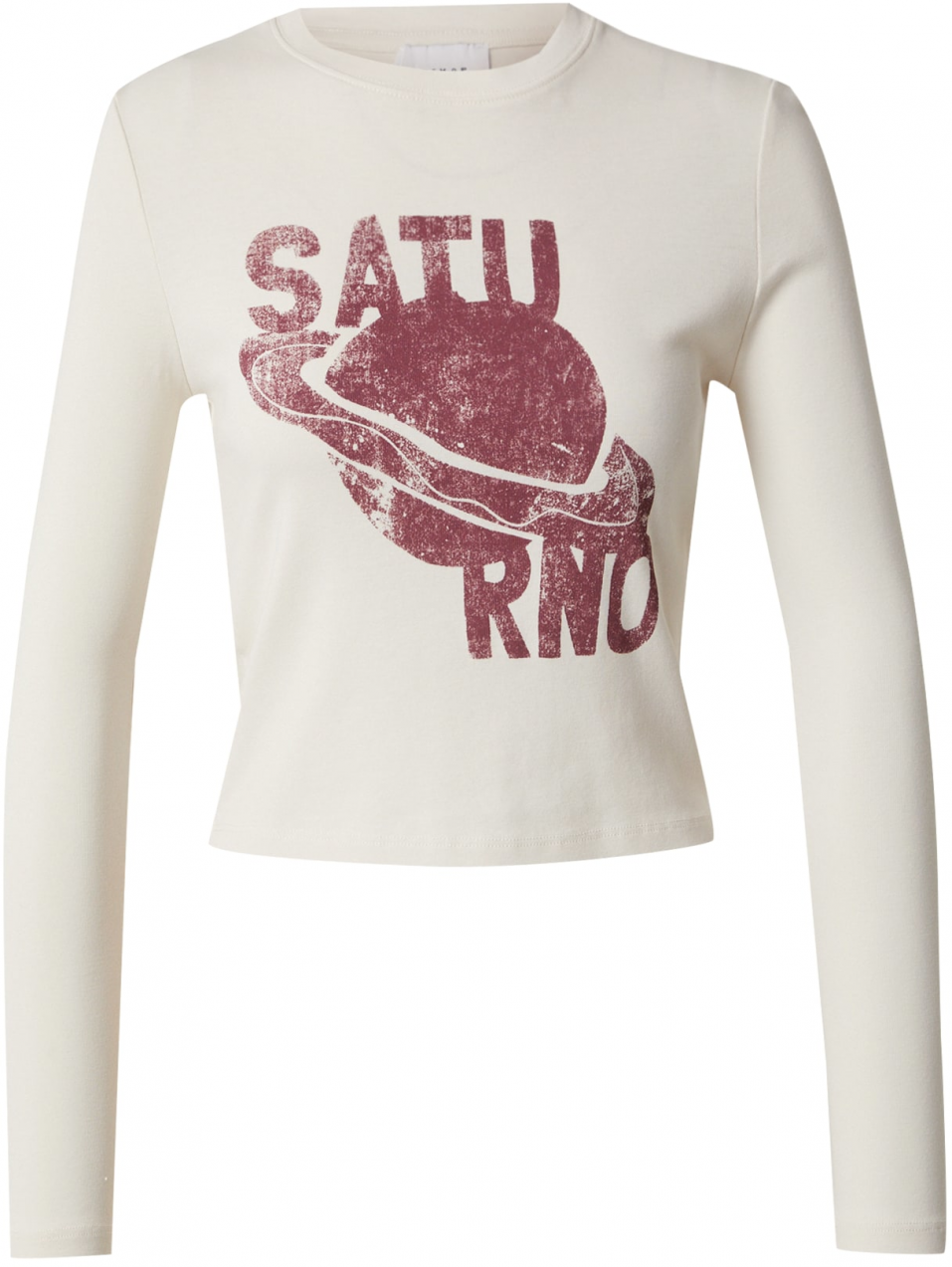 TOPSHOP Tričko 'Saturno'  krémová / bordová