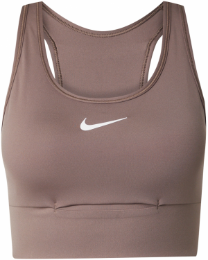 NIKE Športová podprsenka 'SWSH'  hnedá / šedobiela