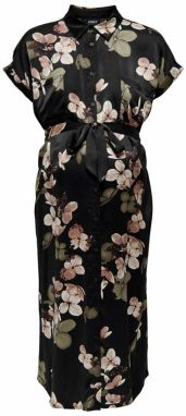 Only Maternity Košeľové šaty  kaki / staroružová / čierna