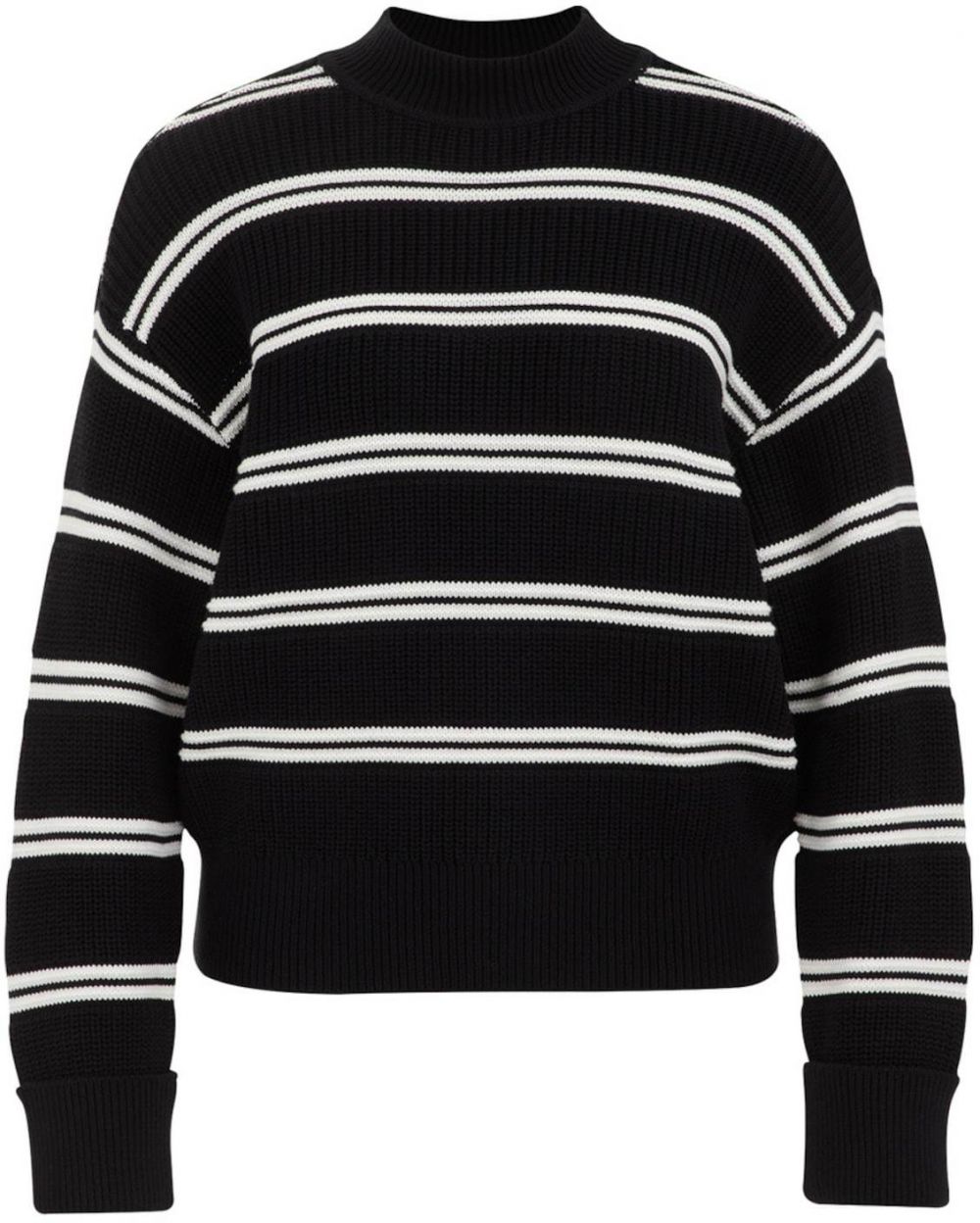 WE Fashion Sveter  čierna / biela
