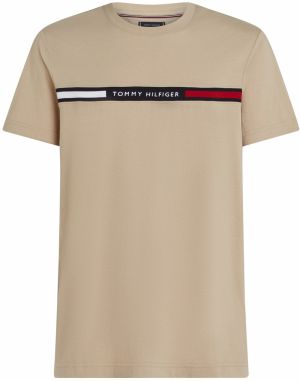 TOMMY HILFIGER Tričko  béžová / námornícka modrá / červená