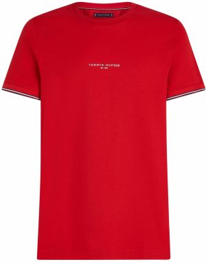 TOMMY HILFIGER Tričko  tmavomodrá / jasne červená / biela