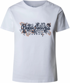 Pepe Jeans Tričko 'Rosalind'  námornícka modrá / modrosivá / oranžová / biela