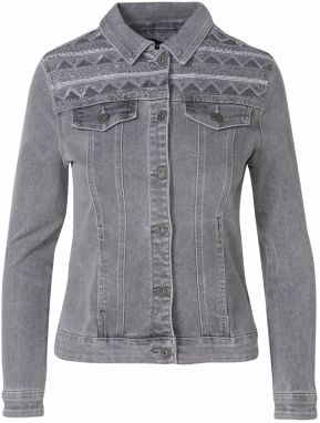 KOROSHI Prechodná bunda  sivý denim