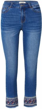 KOROSHI Džínsy  modrá denim / rubínová / biela