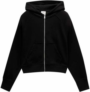 Pull&Bear Tepláková bunda  čierna