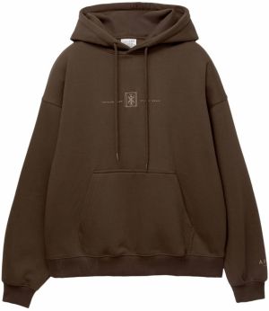 Pull&Bear Mikina  svetlobéžová / hnedá