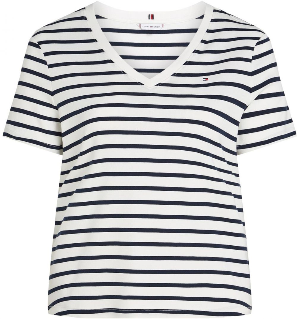 Tommy Hilfiger Curve Tričko  námornícka modrá / biela