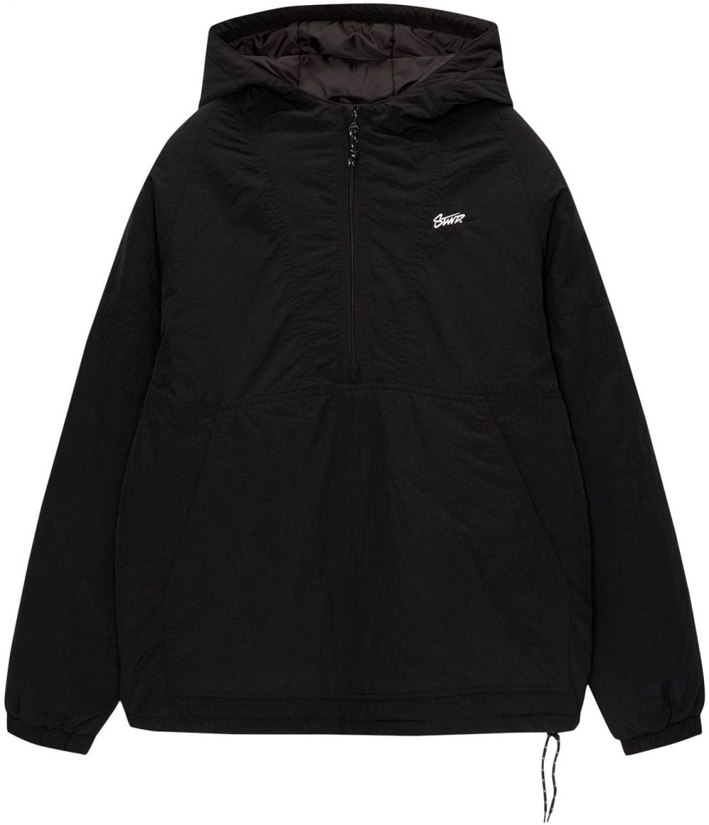 Pull&Bear Prechodná bunda  čierna / biela