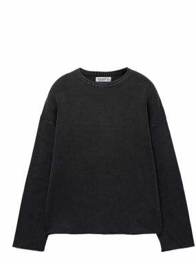 Pull&Bear Sveter  čierny denim