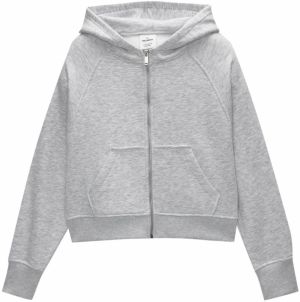 Pull&Bear Tepláková bunda  svetlosivá