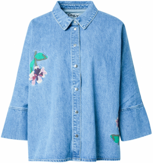 ONLY Blúzka 'ONLGRACE'  modrá denim / smaragdová / orgovánová / černicová