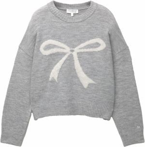 Pull&Bear Sveter  sivá melírovaná / biela