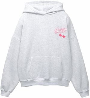 Pull&Bear Mikina 'STWD'  svetlosivá / purpurová / biela