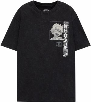 Pull&Bear Tričko 'MY HERO'  antracitová / svetlosivá