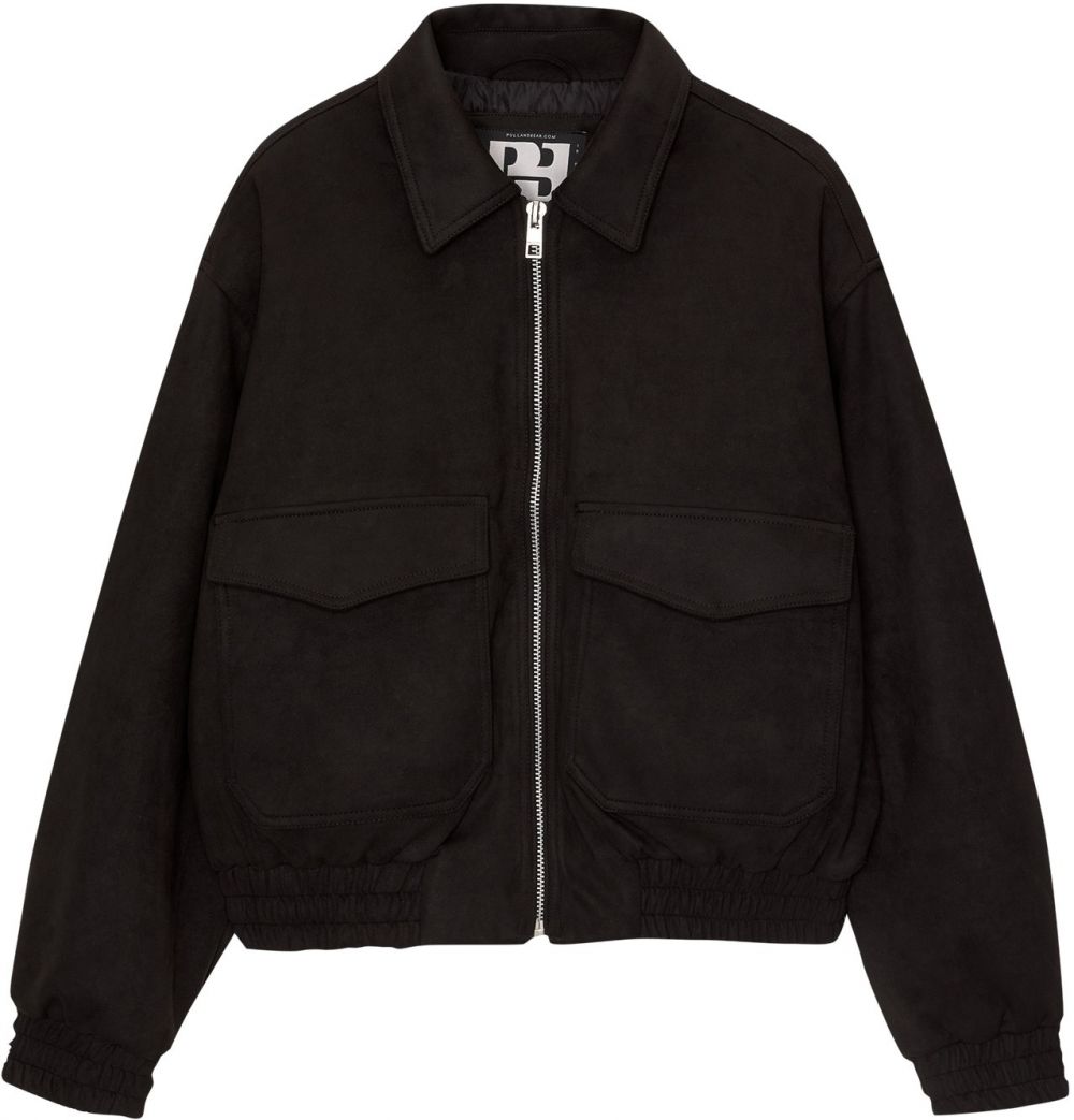 Pull&Bear Prechodná bunda  čierna