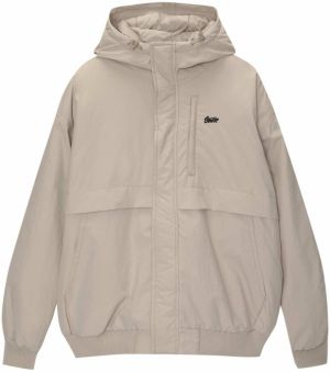 Pull&Bear Prechodná bunda  sivá / čierna