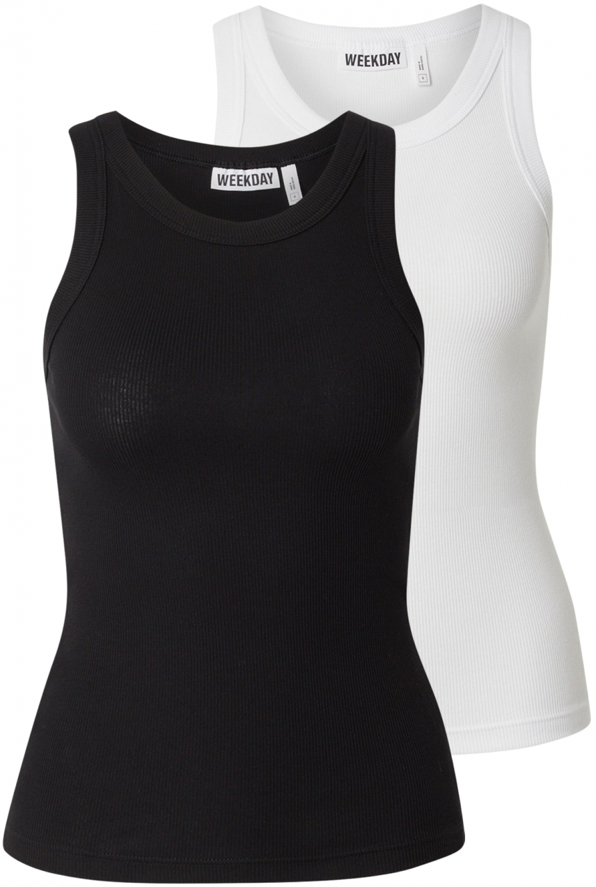 WEEKDAY Top  čierna / biela