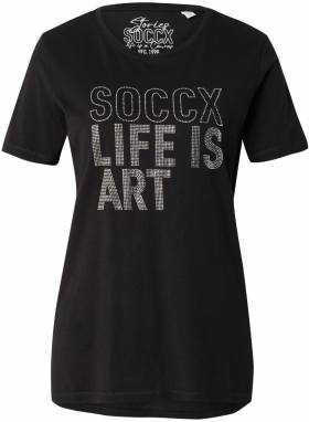 Soccx Tričko  čierna / strieborná