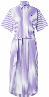 Polo Ralph Lauren Košeľové šaty  svetlofialová / biela