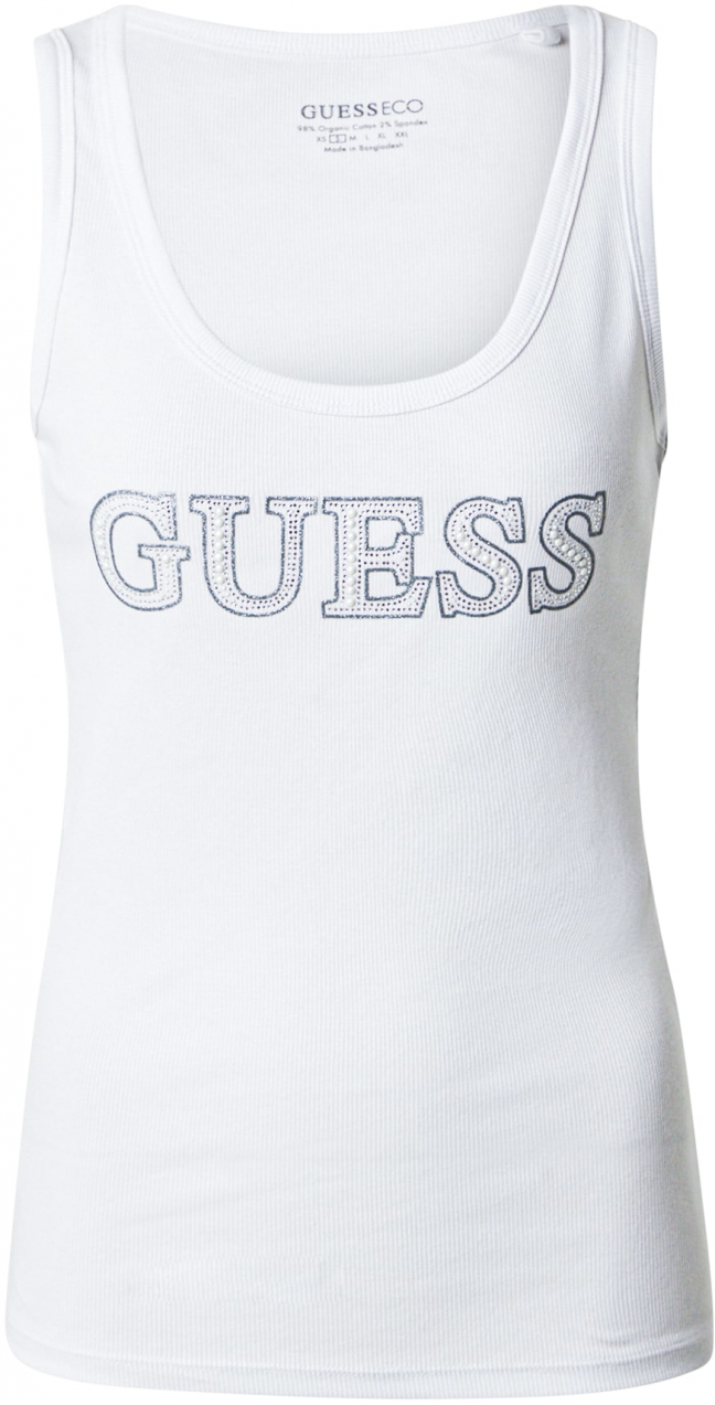 GUESS Top  striebornosivá / biela / perlovo biela