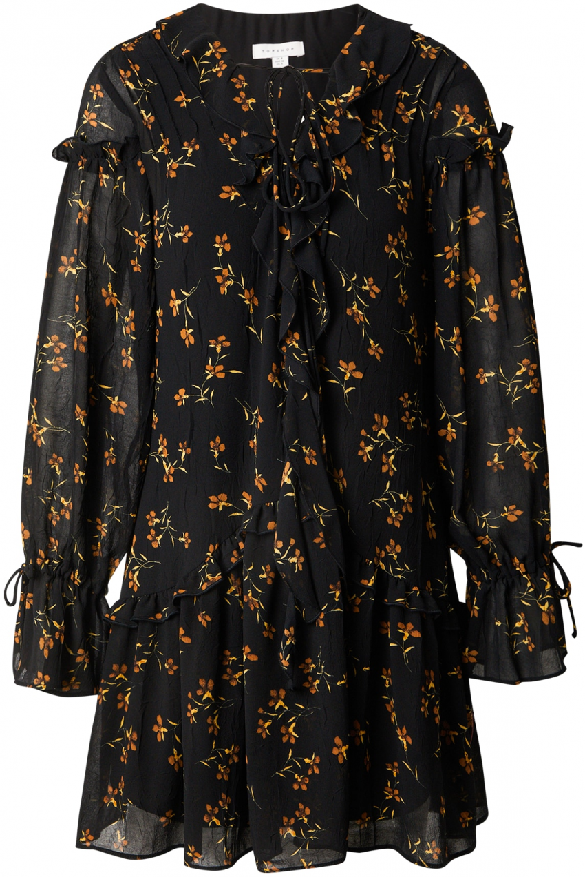 TOPSHOP Šaty 'Poet'  žltá / olivová / oranžová / čierna