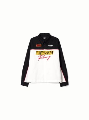 Bershka Prechodná bunda  medová / červená / čierna / biela