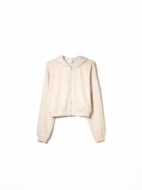 Bershka Tepláková bunda  púdrová