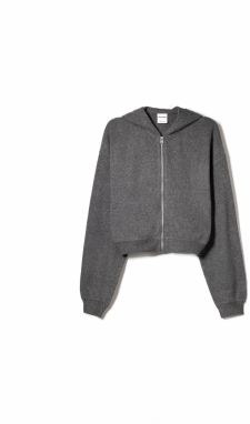 Bershka Tepláková bunda  tmavosivá