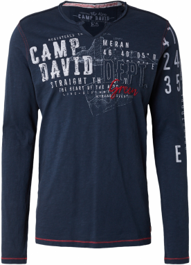 CAMP DAVID Tričko  tmavomodrá / červená / biela