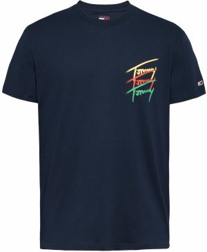 Tommy Jeans Tričko  námornícka modrá / pastelovo žltá / zelená / červená