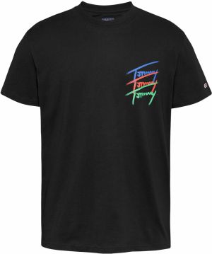 Tommy Jeans Tričko  modrá / limetová / svetločervená / čierna