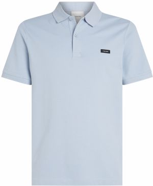 Calvin Klein Tričko 'STRETCH PIQUE SLIM BUTTON POLO'  modrá