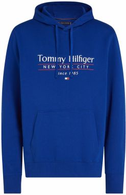 TOMMY HILFIGER Mikina  tmavomodrá / rubínová / biela