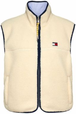 Tommy Jeans Vesta  biela ako vlna