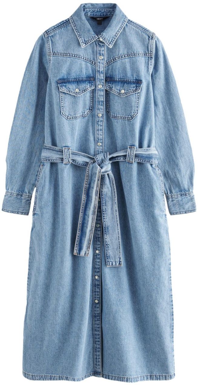 Next Košeľové šaty  modrá / modrá denim