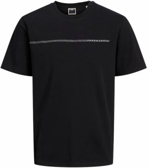 JACK & JONES Tričko 'JCOFusion'  čierna / biela