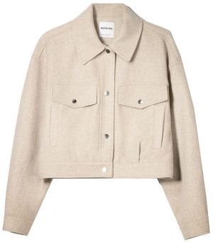 Bershka Prechodná bunda  tmavobéžová