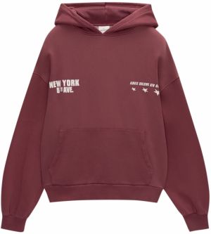 Pull&Bear Mikina  bordová / biela
