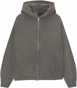 Pull&Bear Tepláková bunda  grafitová