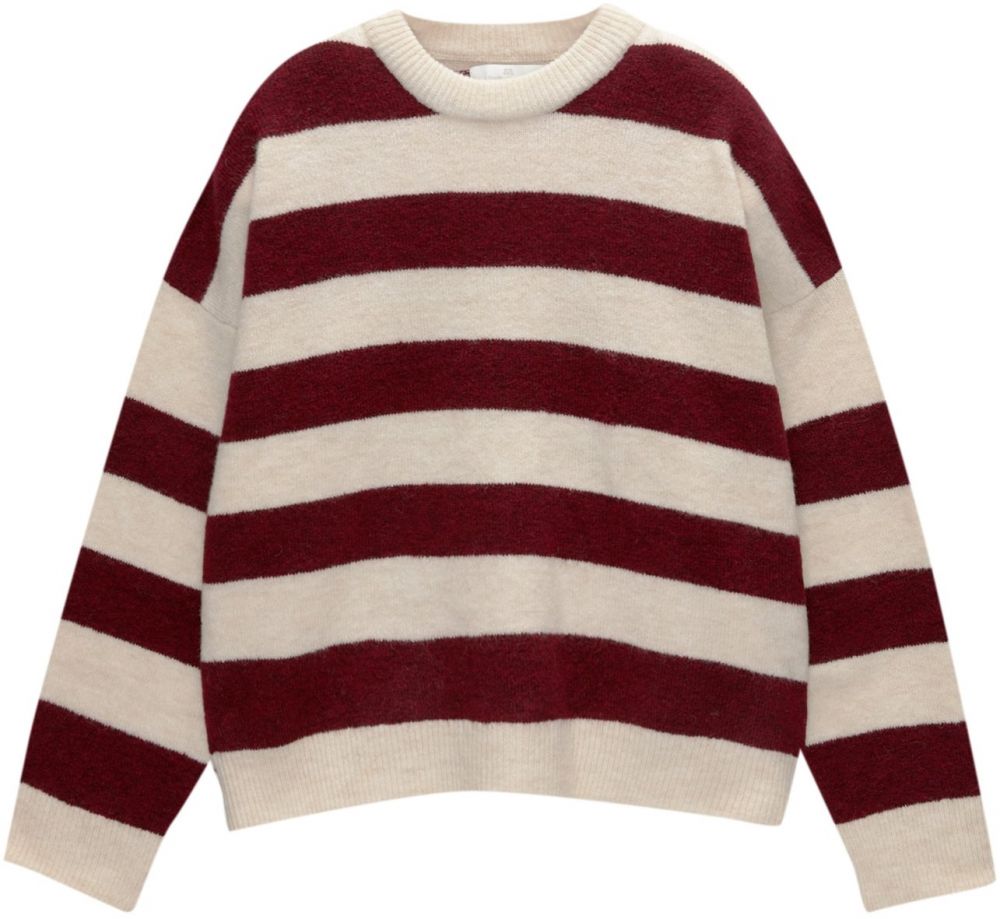 Pull&Bear Sveter  nebielená / rubínová