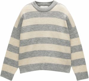 Pull&Bear Sveter 'PACIFIC'  sivá melírovaná / šedobiela