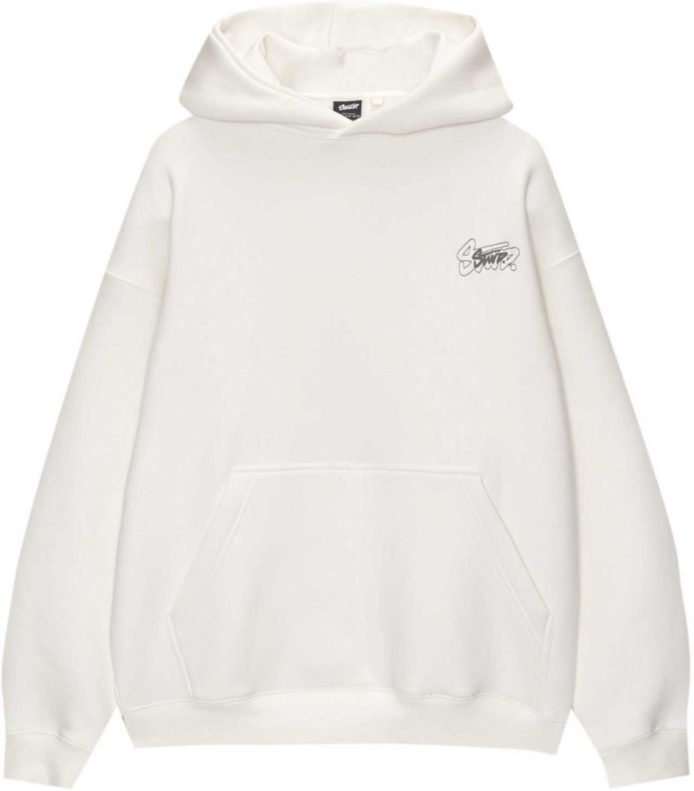 Pull&Bear Mikina 'STWD'  čierna / biela