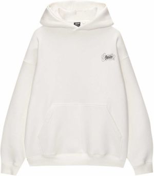 Pull&Bear Mikina 'STWD'  čierna / biela