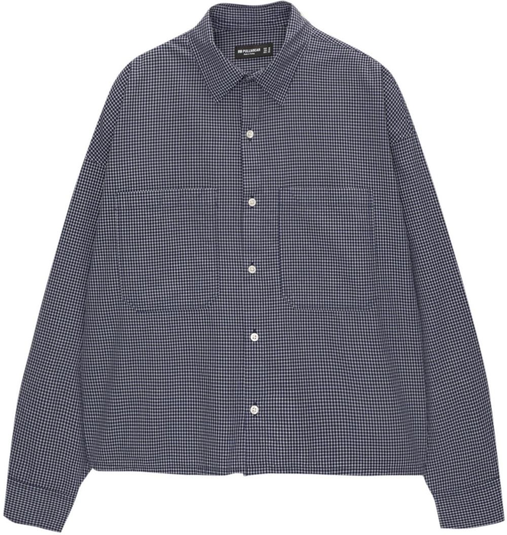 Pull&Bear Košeľa  námornícka modrá / biela
