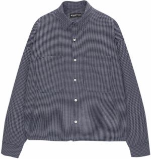 Pull&Bear Košeľa  námornícka modrá / biela