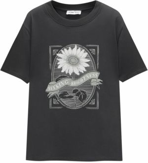 Pull&Bear Tričko  antracitová / svetlosivá / šedobiela