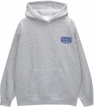Pull&Bear Mikina 'PACIFIC'  tmavomodrá / sivá melírovaná