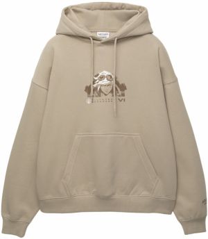 Pull&Bear Mikina  piesková / svetlobéžová / farby bahna