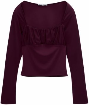 Pull&Bear Tričko  bordová